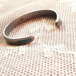 MADEWELL Silver Tone Turquoise Cuff Bracelet